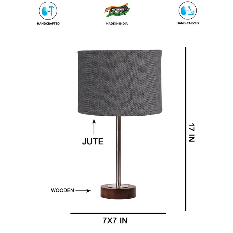 Sienna I Rodin Wooden Table Lamp - Grey,Silver,Brown media 7