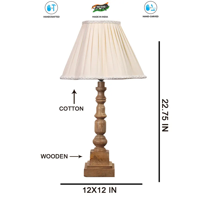 Pleatra I Arbor Wooden Table Lamp - Ivory,Brown media 7