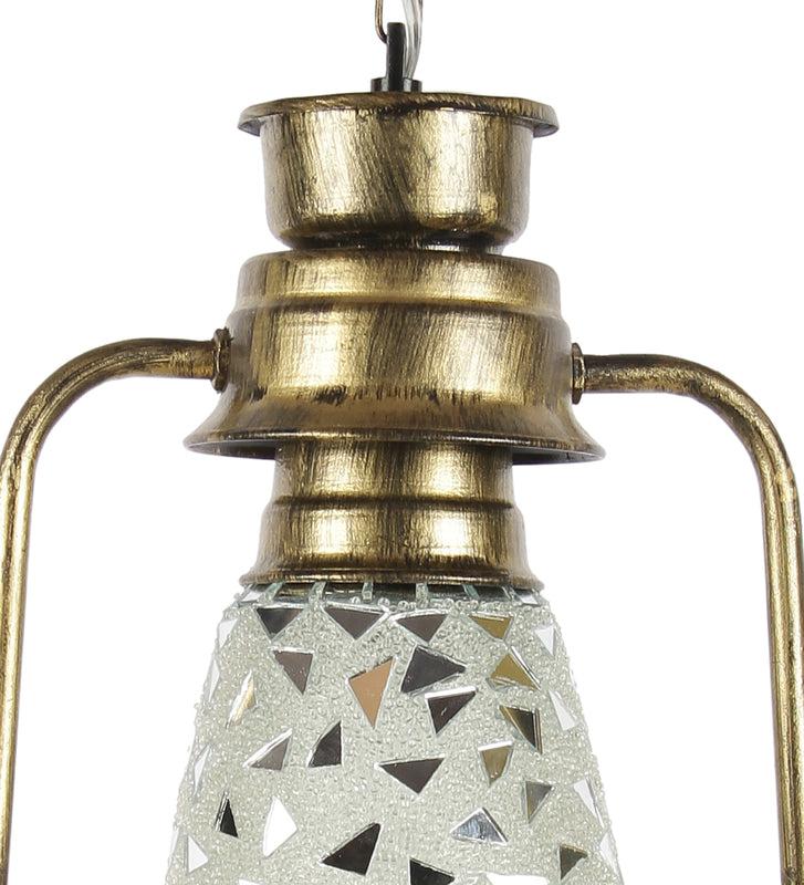 Dvija Mosaic Lantern Glass Ceiling Lamp - Gold media 3