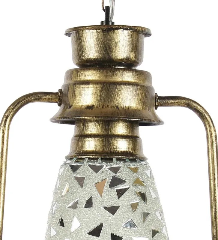 Dvija Mosaic Lantern Glass Ceiling Lamp - Gold media 3