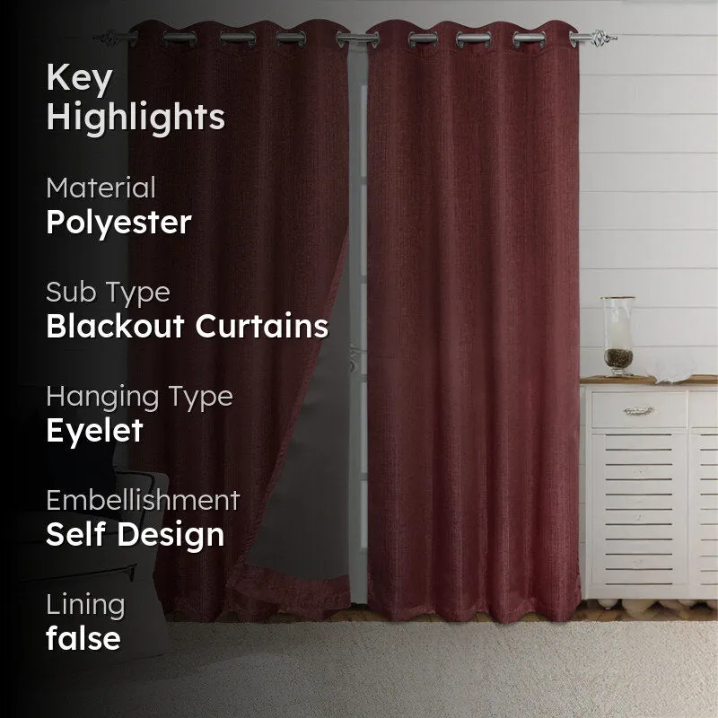 Saral Home Auriel Blackout Curtain (Mauve) - Set Of Two media 2