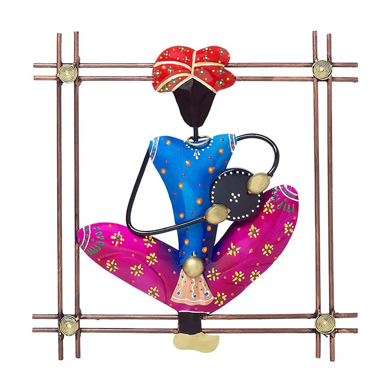 Folk Musician Iron Wall Accent - Blue,Purple media 2