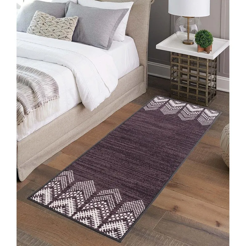 Deep Chevron Nylon Runner Rug - Brown media 3
