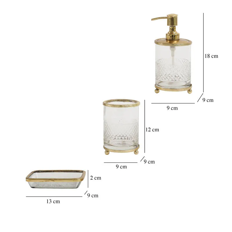 Roma Crystal Cut Bathroom Set - Gold media 6