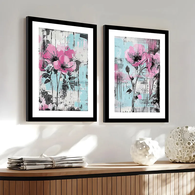 Pink Poppy Dreams Wall Art With Frame - Set Of Two media 8