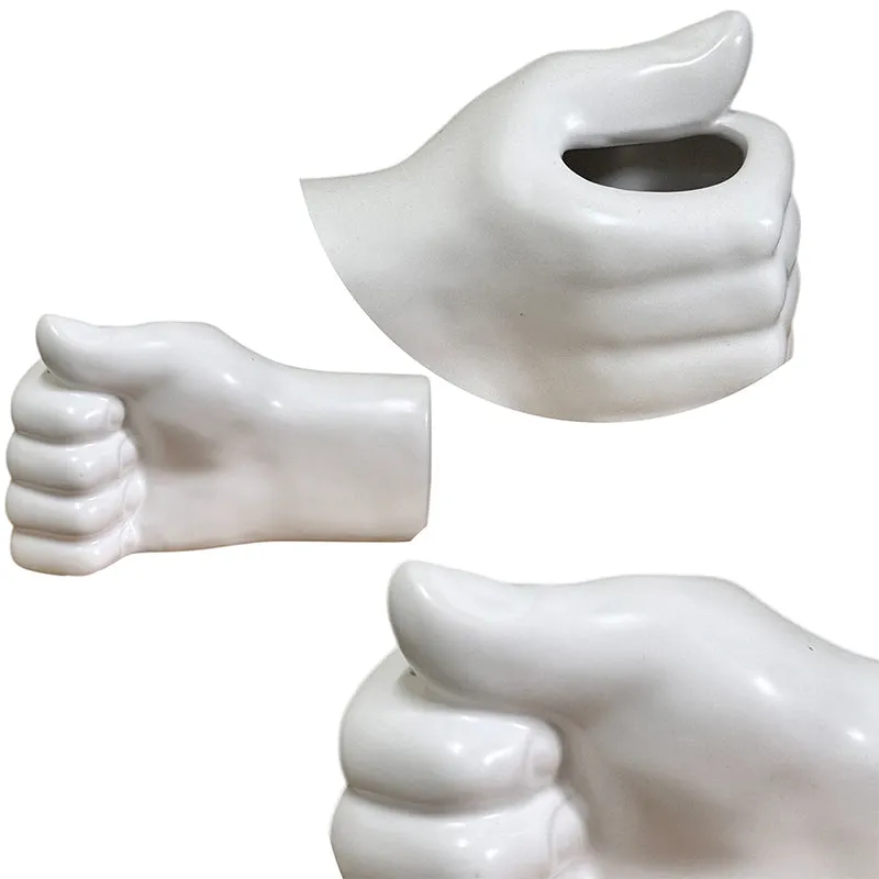 Hand Hewn Ceramic Vase - White media 4
