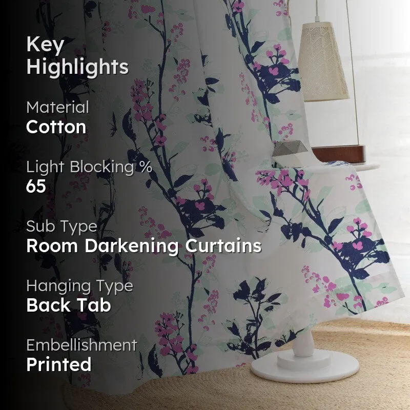 Tranquebar Home Garden Melody Cotton Curtains(Pink) - Set Of Two media 2