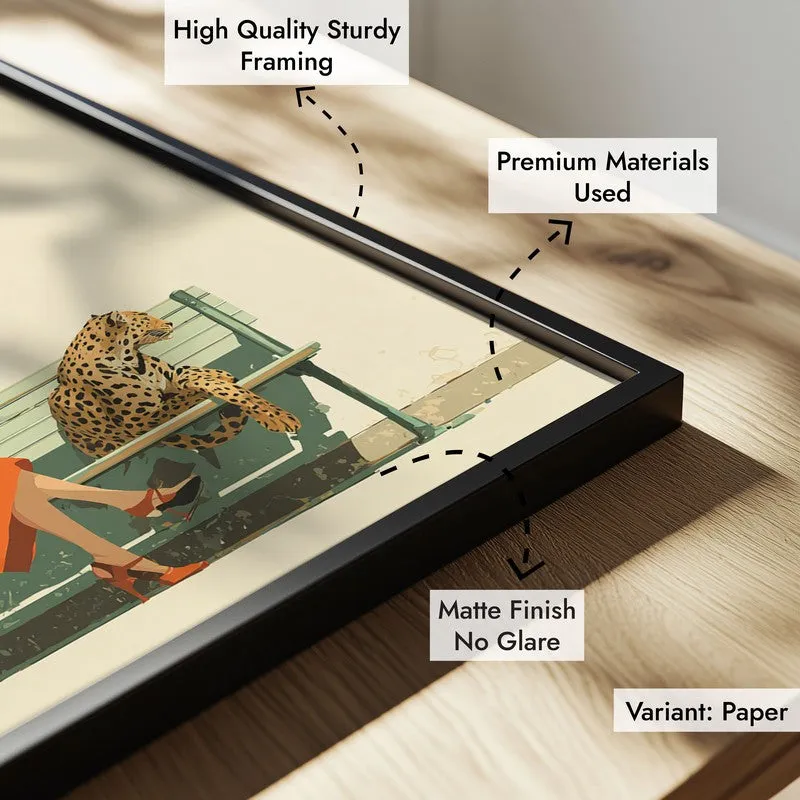 Jungle Reads Canvas Wall Painting - Black Frame media 6
