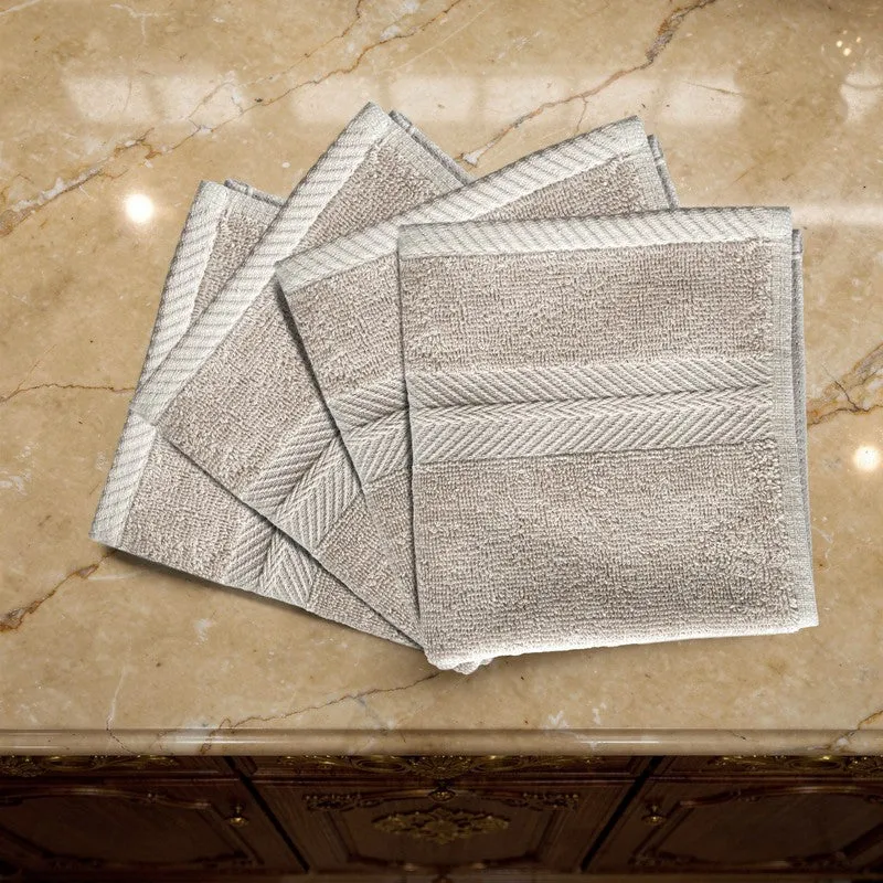 PlushAura Cotton Face Towel (Beige) - Set Of Four media 5