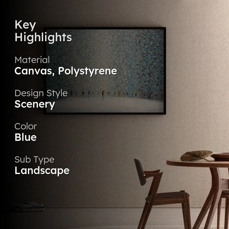Rain Symphony Canvas Wall Painting - Black Frame media 2