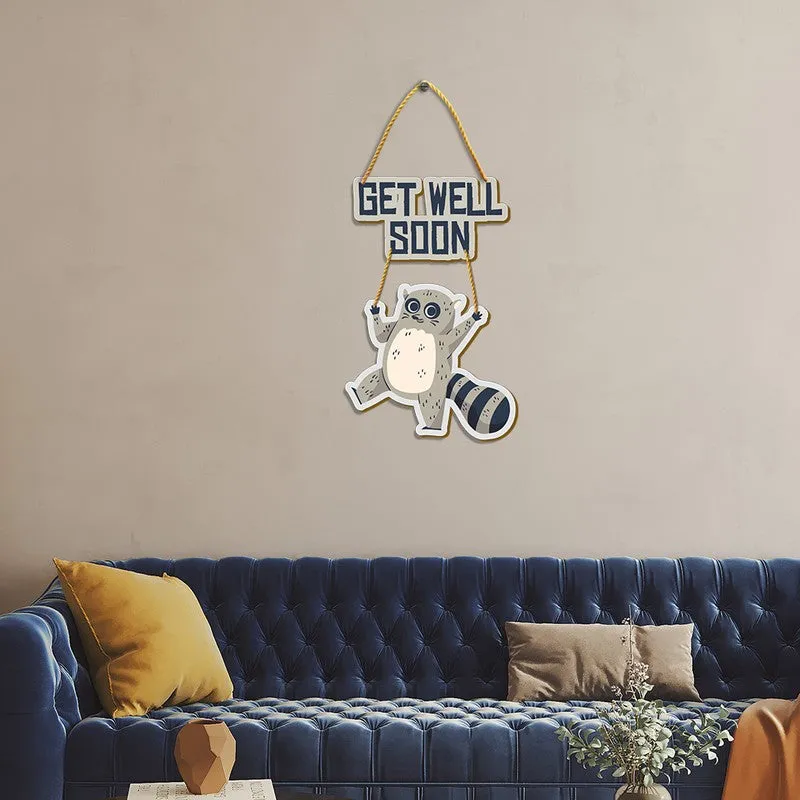 Get Well Soon Hanging Decoration with Cartoon Animal MDF Wall Accent media 3