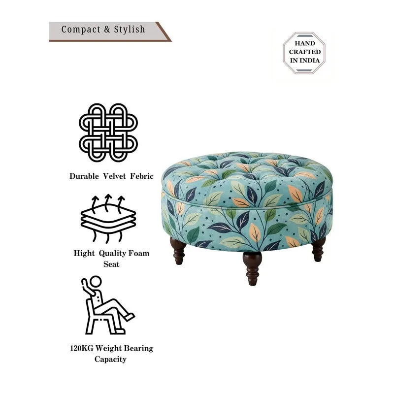 LoungePetal Teak Wood Ottomans & Pouffe - Blue media 5