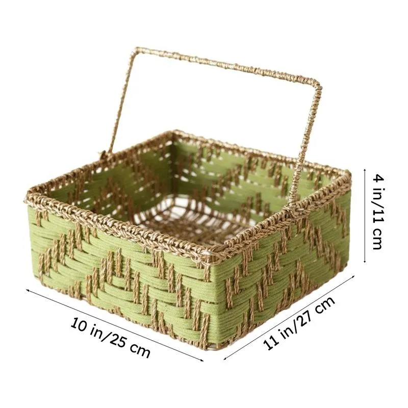Aarohi Zari Woven (Cotton,Metal,Zari) Storage Basket media 7