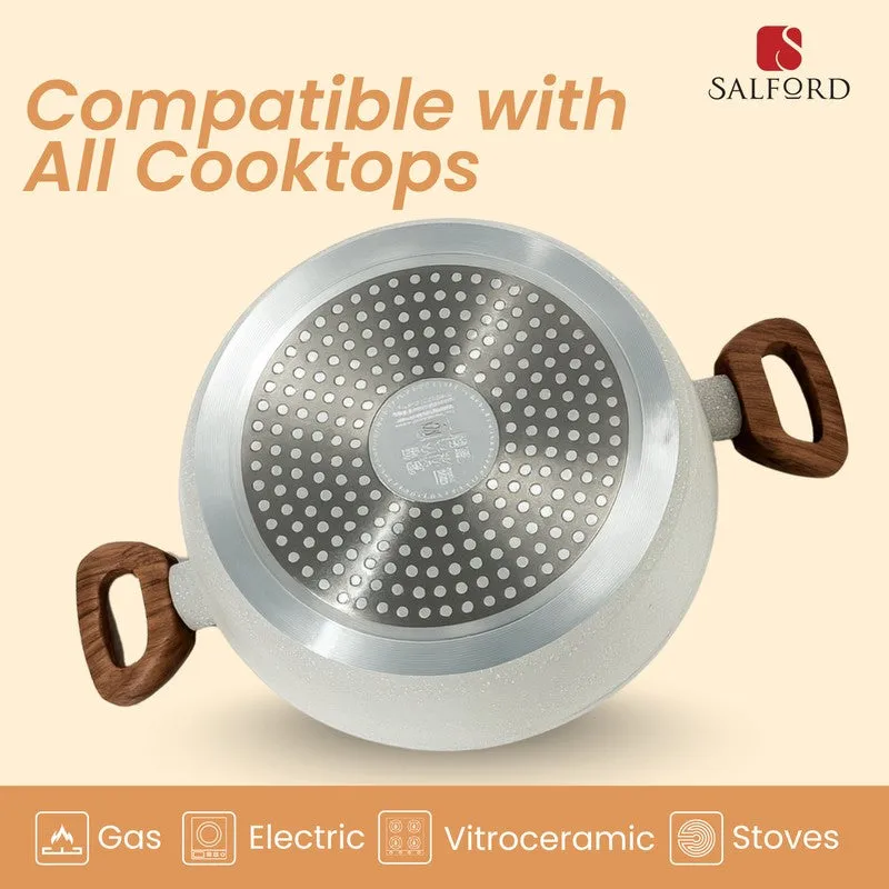 Salford Forged Non Stick Casserole with Glass Lid (White Spatter) - 4400 mL media 5