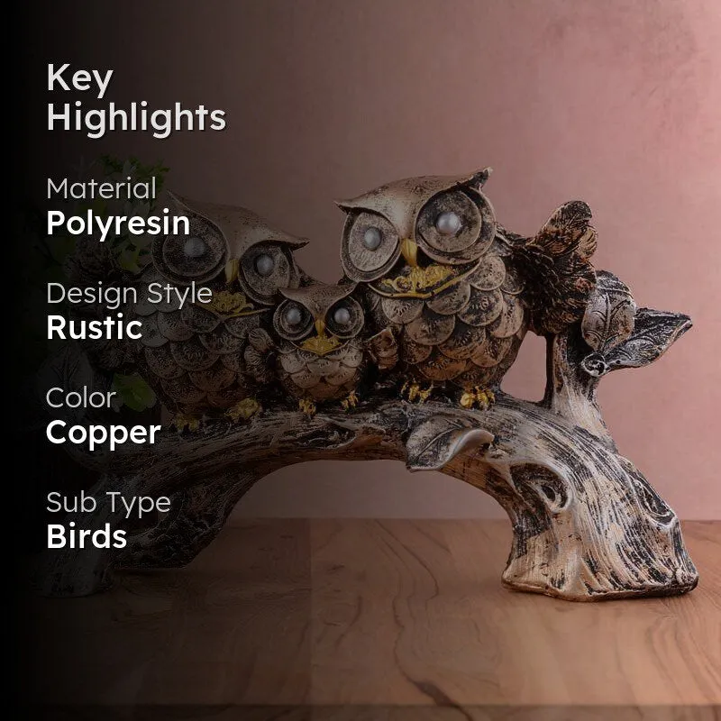 Hoot & Co. Painted Polyresin Show Piece - Copper media 2