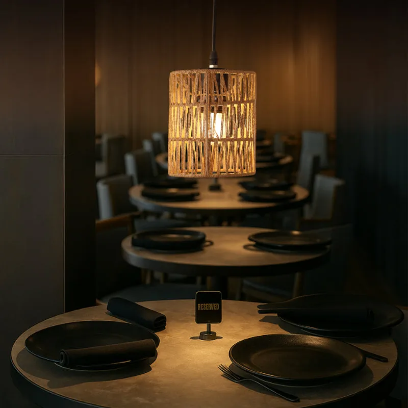 LumeRay HandWoven Rattan Ceiling Lamp media 1