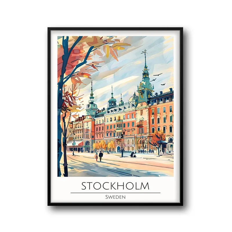 Vintage Stockholm Framed Canvas Wall Painting media 5