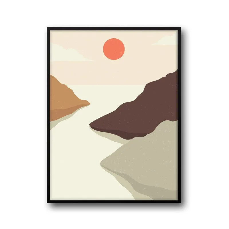 Crimson Horizon Archival Canvas Wall Art - Black Frame media 8