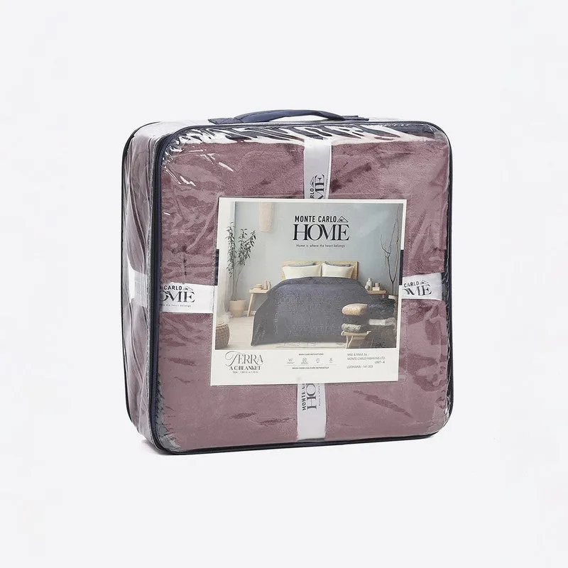 Monte Carlo Warmora Geometric Print Polyester Blanket (Wine) - 210 GSM media 7