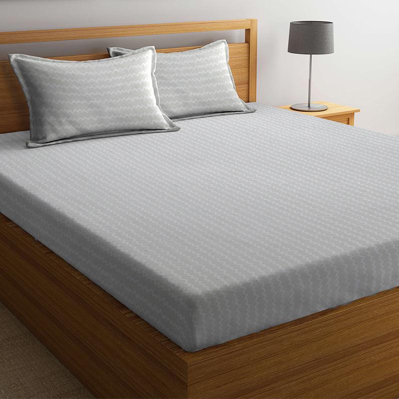 Lora Stripes Bedsheet (Bright Grey) - 150 GSM media 4
