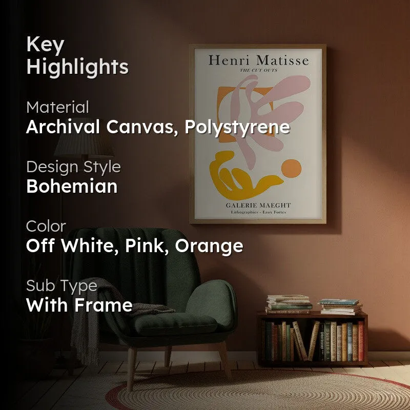 Muted Elegance Canvas Wall Painting With Brown Frame media 2