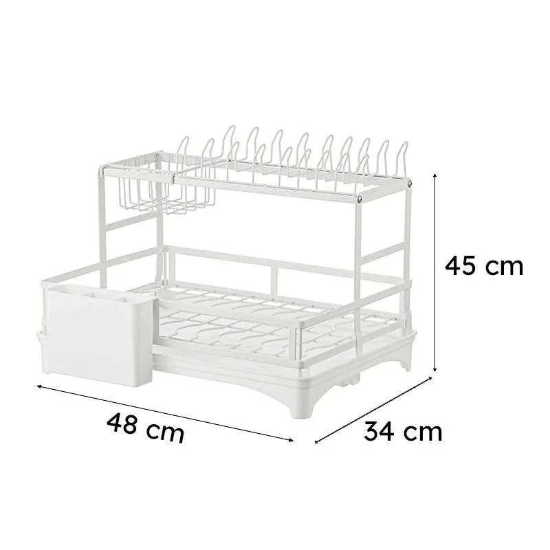 Orho Two Tier Dish Rack - White media 8