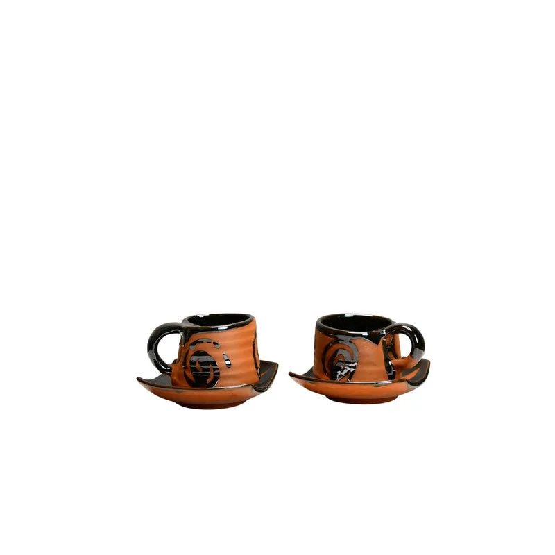 Earthenware Terracotta Tea Cup (220 mL Each) - Set Of Two media 3