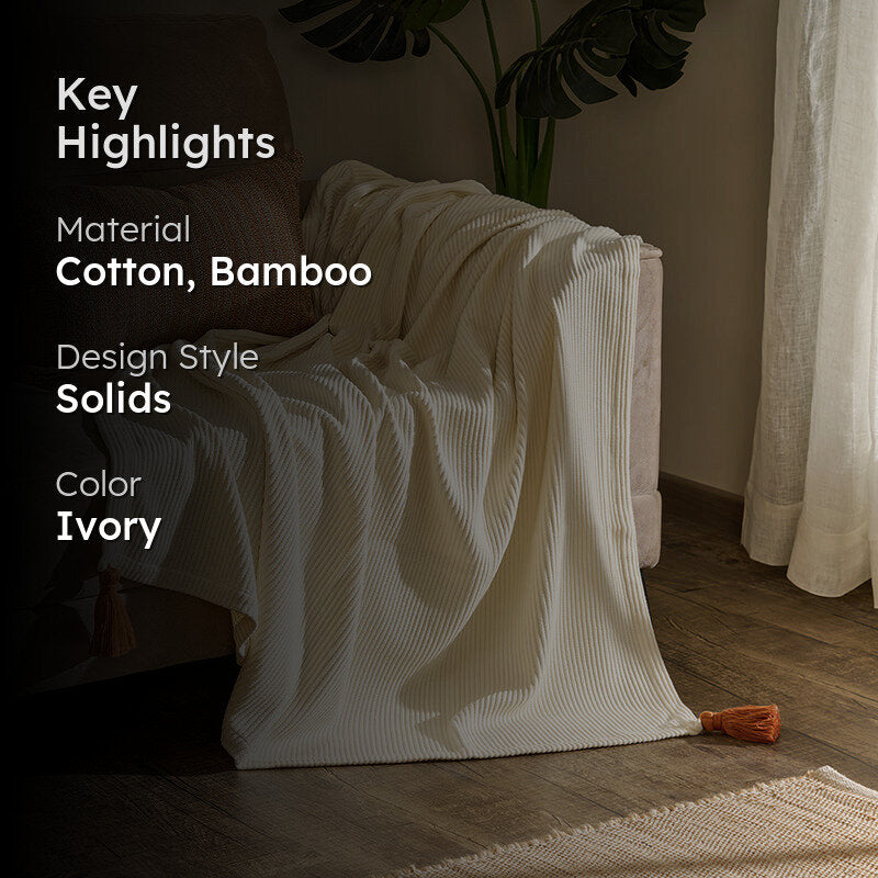 Nestlin Tassled Throw - Ivory & Tan media 2