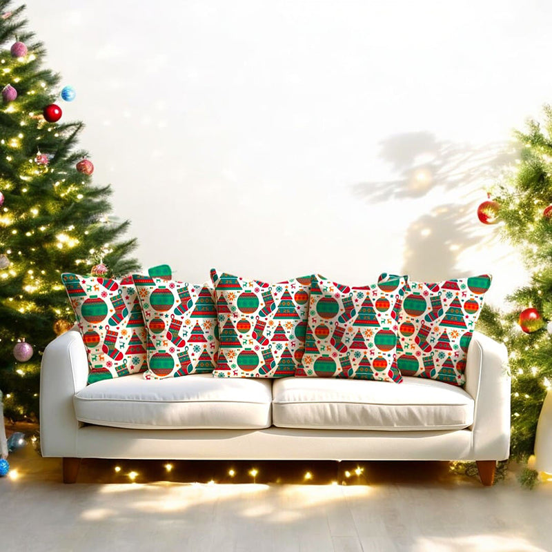 Baubles & Boughs Velvet Christmas Cushion Cover - Set Of Five media 4