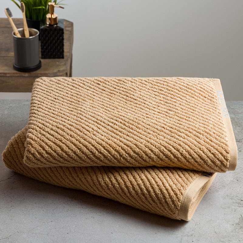 Nautica Riviera Soft Cotton Bath Towel (Beige) - Set Of Two media 4