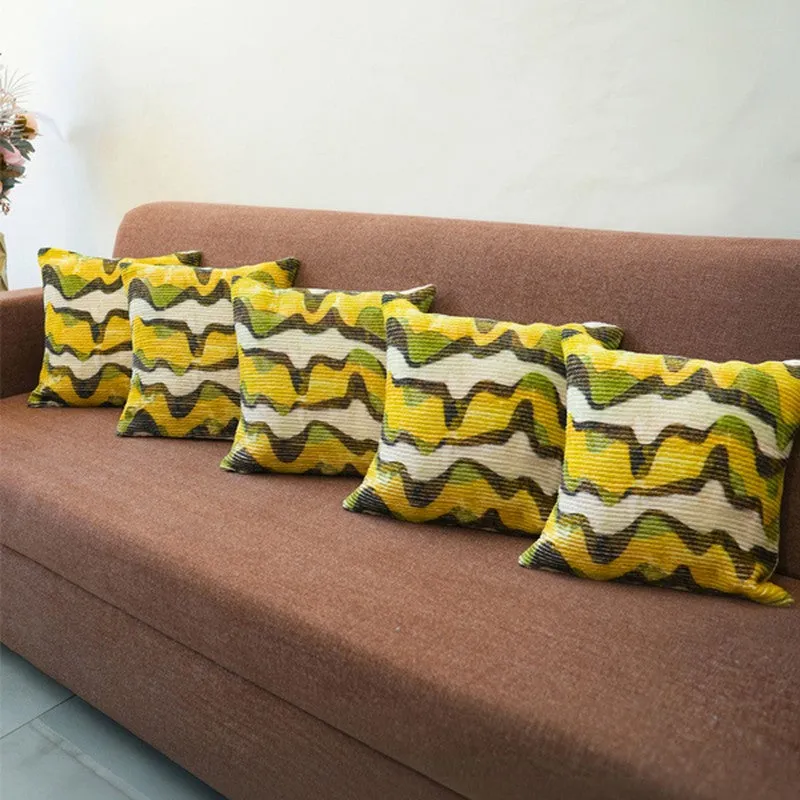 RythmFlow Cushion Cover (Yellow) - Set Of Five media 4