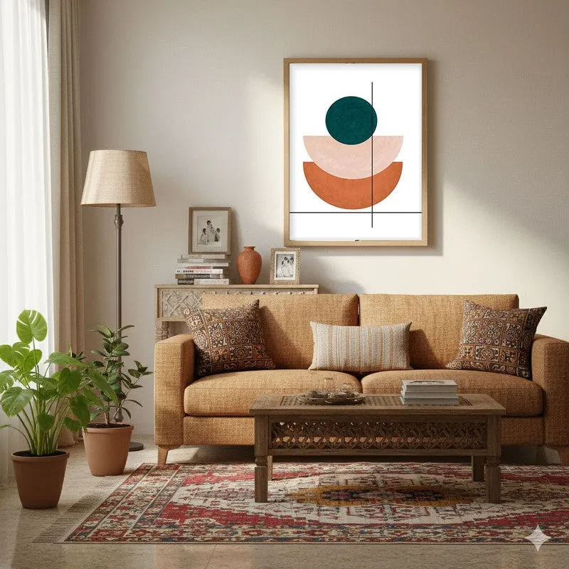 Linear Anchor Canvas Wall Painting With Brown Frame media 4