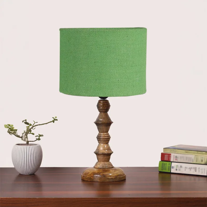 Sienna I Timber Wooden Table Lamp - Green,Brown media 3
