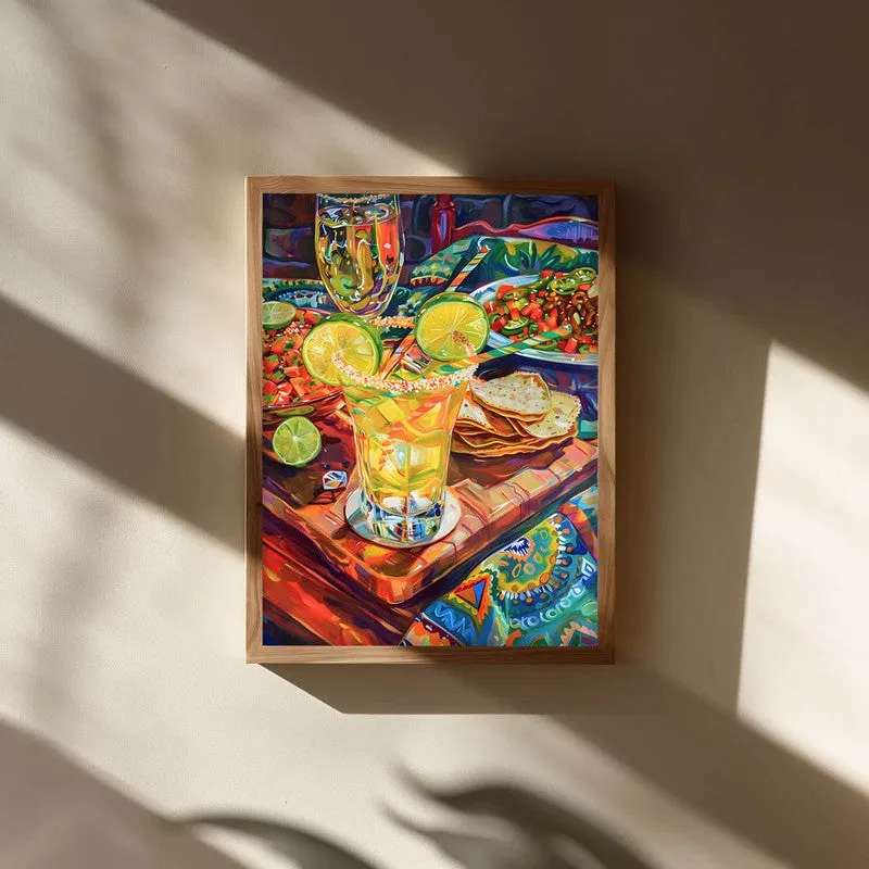 Vibrant Sip Archival Canvas Wall Art - Brown media 3