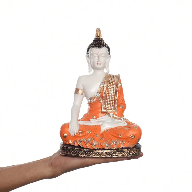Mediatating Buddha Showpiece - Orange media 6