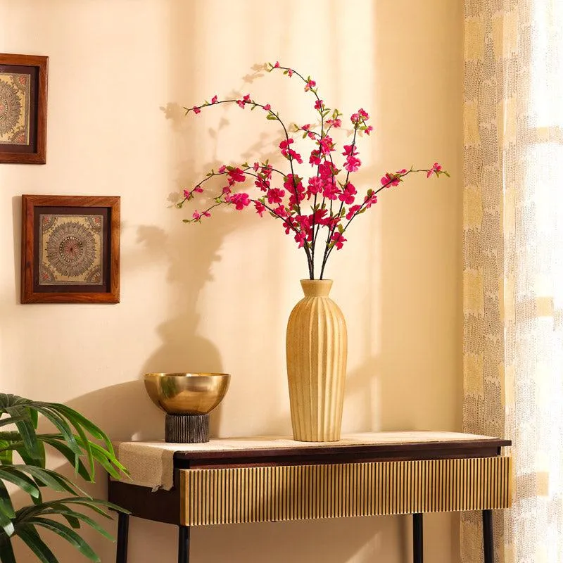 Artificial Realistic Cherry Blossom Flower Stick - Dark Pink - 4