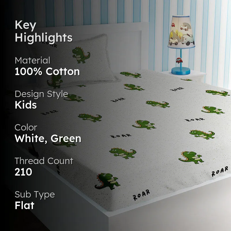 Dino Roar Kids Cotton Bedsheet - 210 TC media 2