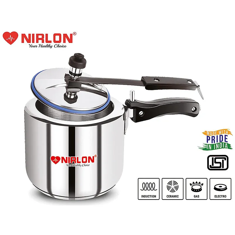 Nirlon Steel Pressure Cooker - 2000 mL/ 7 Inches media 4