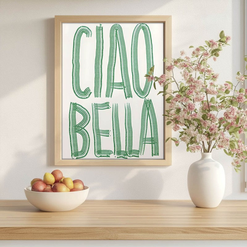 Ciao Bella Archival Canvas Wall Art - Brown