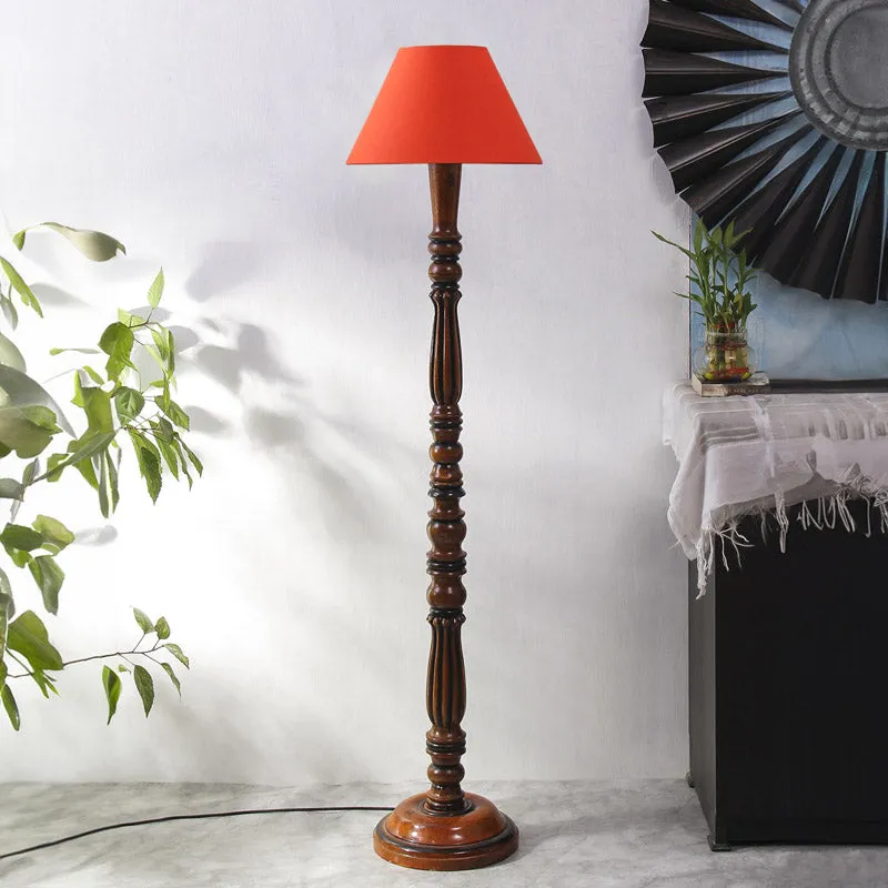 Tira Vintage Wooden Floor Lamp - Orange media 3