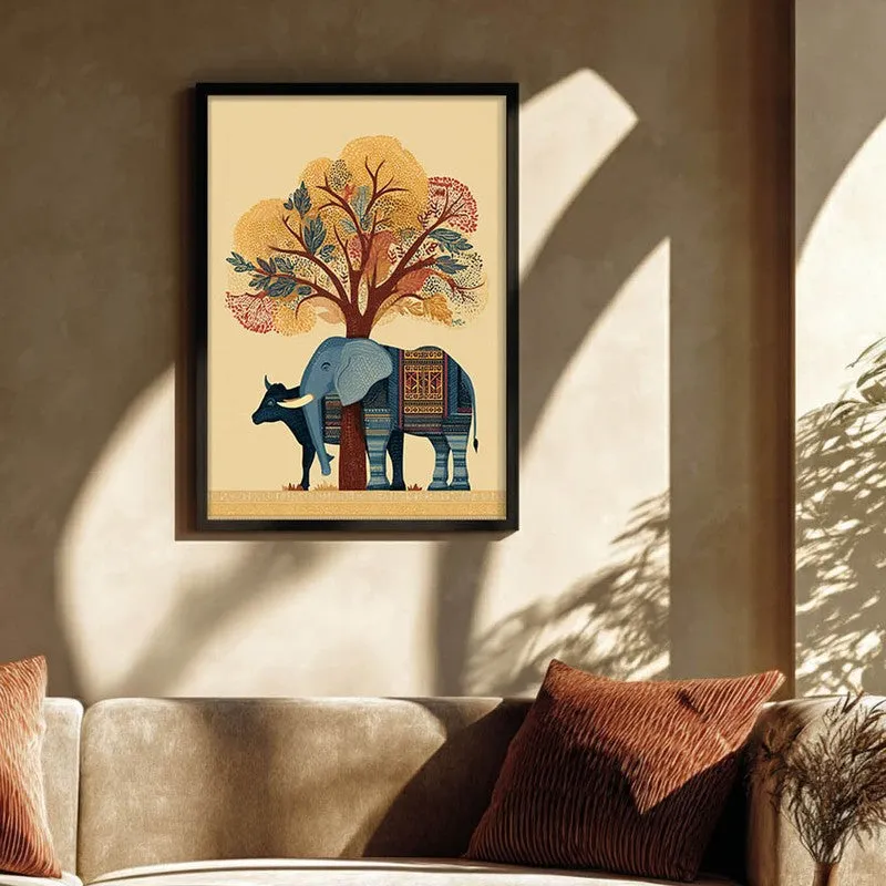 Gajraj Canvas Wall Painting With Black Frame media 5