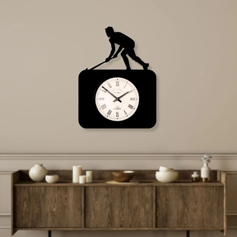Hockey Steel Analog Wall Clock - Black media 3
