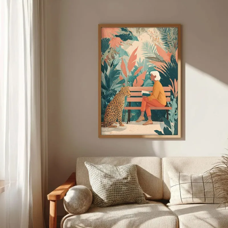 Urban Jungle Canvas Wall Painting - Brown Frame media 6
