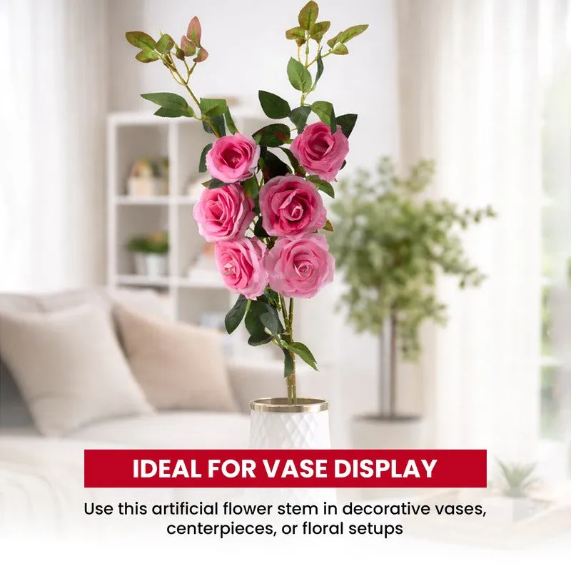 Roselle Charm Plastic Artificial Flower - Set Of Two media 6