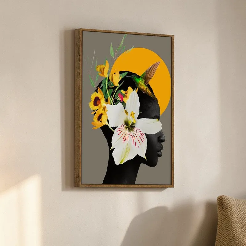 Bloom Silhouette Canvas Wall Art With Frame media 3