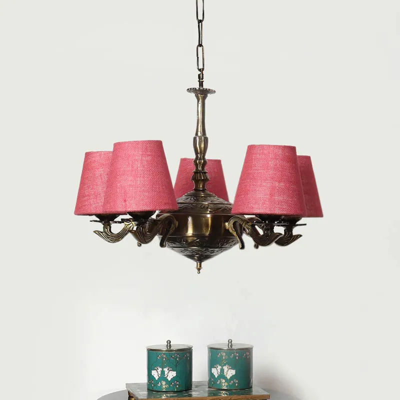 Troton Conical Golden Antique Ceiling Lamp media 2