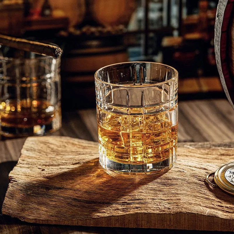 Premium Crystal Gridline Whiskey Glasses (337 mL Each) - Set Of Two media 3