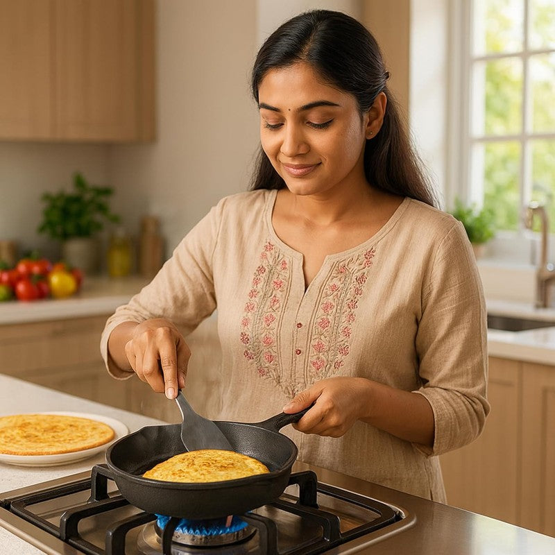 Solara Brewo Cast Iron Frying Pan with Handle - 25 CM media 6