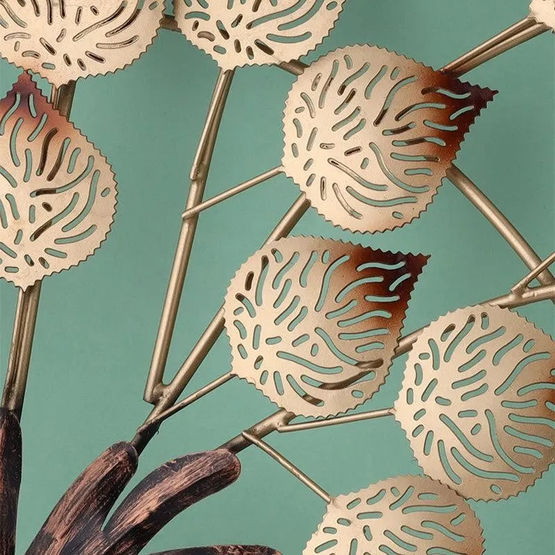 Gold Leaf Tree Iron Wall Accent media 3