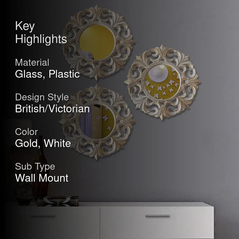 Vistelle Glass Wall Mirror With Plastic Frame - Set Of Three media 2